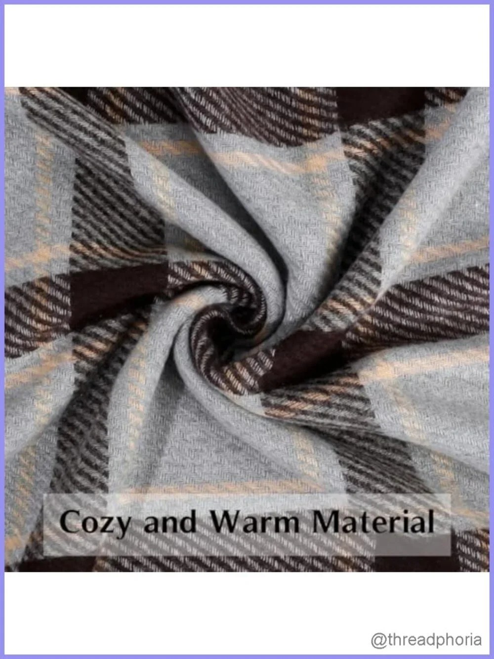 Faux Cashmere Oversized Plaid Winter Scarf Shawl Wrap